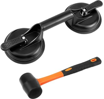 Plank Grabber Floor Laying Tool Suction Cup, Repair Hammer Set for Shower Tray, Skirting Board, Bathroom, Cabinet, House