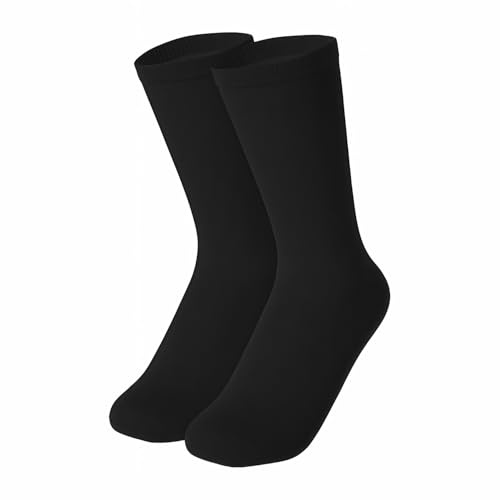 Easnea Skridskosstrumpor Konståkningsstrumpor Rulleskridskostrumpor Elastiska Höga Tights Skridskostrumpa Andningsbara Mjuka Sportstrumpor för Kvinnor & Flickor, Svart, one size
