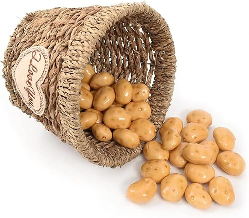 HUIANER 40PCS Mini Artificial Potatoes, Fake Potatoes Simulation Mini Vegetable for Home Kitchen Photography Party Decoration (3.5cm)