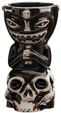 GMGQJST Verre Cocktail Tasse Tiki en céramique avec tête de Mort, Pirates, caraïbes, hawaïenne, Cocktail, Tasses en céramique, Tasses Totem, Verre Tiki de Bar(Color7)
