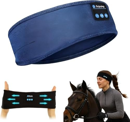 Bandeau Audio Bluetooth, Casque Sport et Sommeil, Haut-Parleur stéréo HD intégré, Micro Mains Libres, Confortable et Chaud, Compatible Casque équitation
