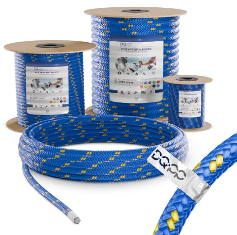 30m POLYPROPYLENSEIL 10mm BLAU Traglast bis 1240 kg Flechtleine Textilseil Leine Schnur Rope Kunststoffseil Polyseil geflochten
