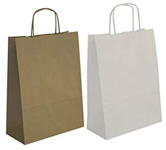 agipa 101649 Papiertragetasche - aus Kraftpapier mittel, weiß