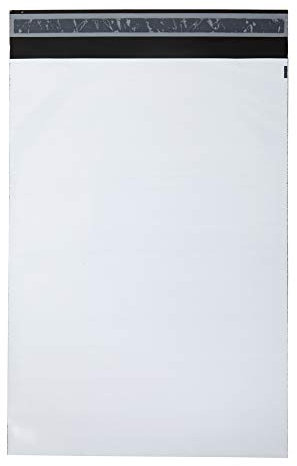 BB-Verpackungen 100x Folienversandtaschen Weiß 325 x 425 mm LDPE-Coexfolie (100 Stück) | reißfest, wasserundurchlässig und selbsklebender Sicherheitsverschluss