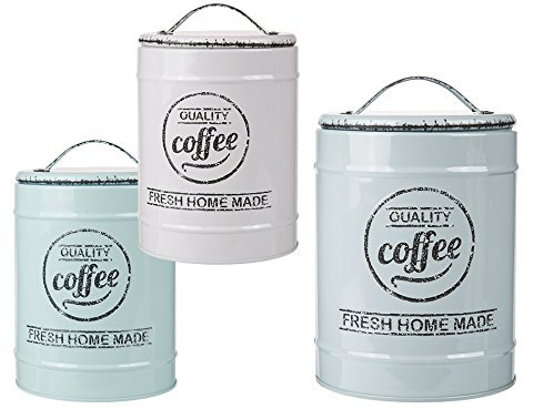 Riyashop Boîte à café XL - Style vintage - Blanc vieilli