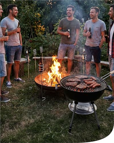bellissa Getränkehalter für Flaschen bis Ø 79 mm verzinkt 3er-Set 100 cm | Outdoor Bierflaschenhalter Stahldraht Erdspieß, Bierhalter & Becherhalter für Garten, Camping, Strand, Pool oder Festival