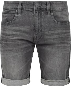 Indicode Quentin herrjeans, shorts, korta denimbyxor i slitet utseende av stretchmaterial, normal passform, Ljusgrå (901), M