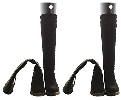 SYBL - 2 Pares (4 Hojas) para moldear Botas, Soporte para Botas de caña Alta, Soporte para Zapatos Grueso, Soporte en Forma de árbol para Mujeres y Hombres, Color Negro, 25,4 cm