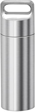 Pillendose, tragbare Pillendosen, wasserdichter Pillendosenhalter für den täglichen Gebrauch, tragbarer Medikamentenspender für Outdoor-Camping und Reisen (Silver, 6.5*1.95cm)