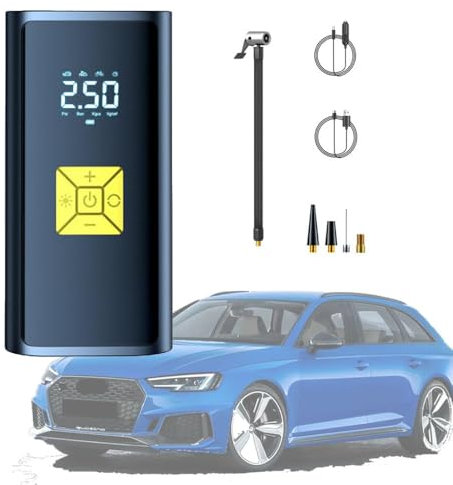Compresseurs d'air Portatifs pour Isuzu D-Max (2012-2019), Gonfleur Électrique Pneus de Voiture, avec Lumière LED Affichage Numérique, 4 Buse,Yellow