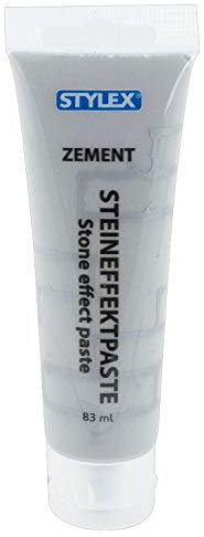 Stylex 28603 - Steineffekt-Paste Zement, 83 ml Tube, auf Wasserbasis, für effektvolle Steinfärbungen, wasser- und wetterfest, zum Malen, Streichen und Tupfen