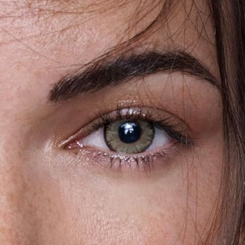 ANESTHESIA farbige Kontaktlinsen LIMA (Dioptrien -0.00) – stark deckende Monatslinsen der ANESTHETIC Serie für 6 Monate, Helle Gelb-Grüne Farblinsen, perfekt für dunkle Augen