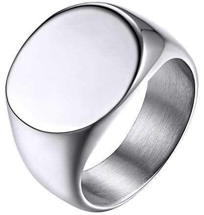 GoldChic Rolex Rund Silberring Herren Siegerling Punk Style Edelstahl Silberfarbe Männer Jungen Poliert Punk Style Fingerring Ringgröße 64.6 (20) für Geburtstag Weihnachten