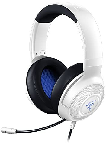 Razer Kraken X Ultraleichtes Gaming-Headset: 7.1 Surround-Sound, Leichter Aluminiumrahmen, biegbares Nierenmikrofon, für PC, PS4, PS5, Switch, Xbox One, Xbox Series X & S, Mobile – Weiß
