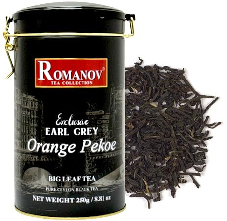 Romanov Tea | Orange Pekoe | Exclusive | Big Leaf | Pure Ceylon Black Tea | Earl Grey | 250 g (1)