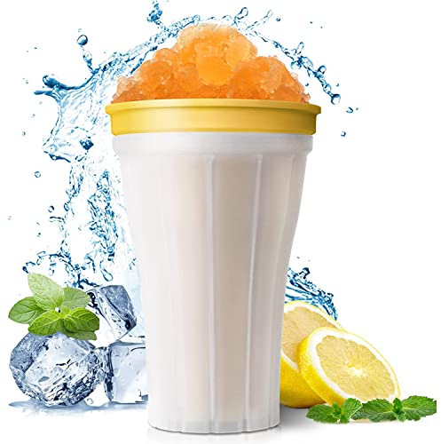 Slushy Maker Magic Slush Eisbecher Squeeze Cup Slush Ice Becher, Quick Frozen Eisformen Smoothies Cup, Freeze Mug Milkshake Smoothie Mug, Homemade Milk Shake Ice Cream Maker (Gelb)