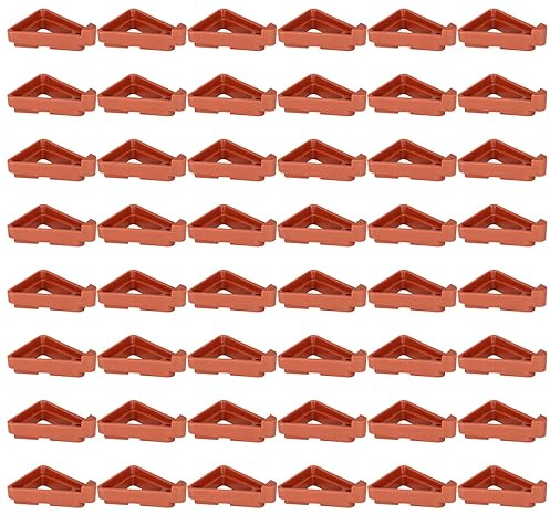 LOLYSIC 48Pcs Plastic Plant Pot Feet, Triangle Planter Feet | Prevent Rot, For Outdoor and Indoor Flower Pot Risers Supports, Stackable