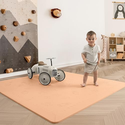 LuBabymats Puzzlematte für Babys, aus Schaumstoff (EVA), extra gepolsterter Boden für Kinder, Pfirsichfarben