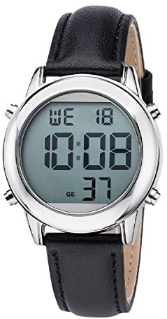 Master Time Funk Quarz Sprechende Herren Uhr Analog mit Leder Armband MTGA-10811-85L