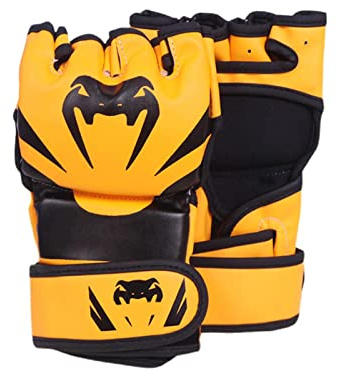 Gants d'arts Martiaux, Gants MMA Sparring Gear Sac de Frappe Gants d'arts Martiaux Gants de Kickboxing en Cuir PU Respirant pour Femmes Hommes Workout Punching Bag Fitness, Orange