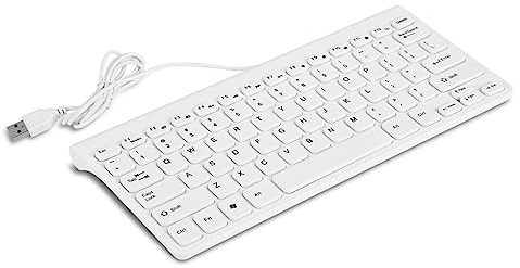 Clavier Souris USB Filaire, Mini Clavier Ergonomique Et Ensemble Souris - Noir/Blanc, Design Ultra-Fin, Convient Au Travail De Bureau Et à La Vie De Divertissement (Blanc)