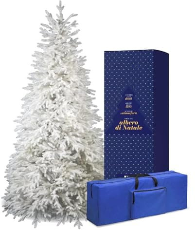 XONE Albero di Natale Lincoln White Real Touch Deluxe 240CM | Esemplare Bianco, Unico Solo POLIETILENE