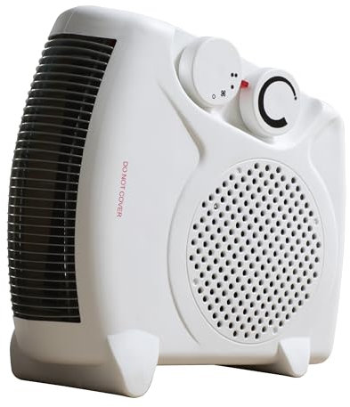 Daewoo 2000W Fan Heater, Flat Fan Heater, Automatic Safety Cut Out, 2 Heat Settings, Variable Thermostat, Power Indicator, Fan Only Setting, Carry Handle, Instant Heat, Ideal For Small Rooms