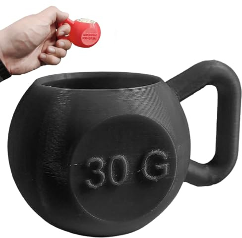 Kettlebell - Cuchara de proteína (30 g), divertida cuchara medidora para proteína en polvo, café, granos, novedosa campana de hervidor de pesas, regalo para levantadores de pesas, entusiastas del