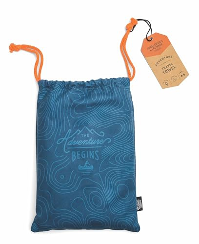 Gentlemen's Hardware Mikrofaser-Handtuch für Sport und Camping, schnell trocknend, saugfähig, Reisehandtuch mit Aufbewahrungstasche, 80 cm x 160 cm, Blau