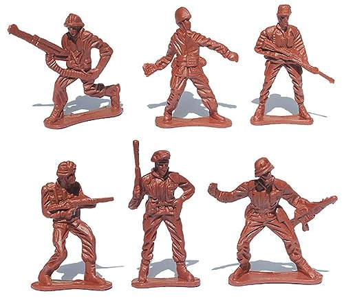 Asudaro 100St 5cm Mini Mittelalterlicher Soldat Armee Figuren Militärische Soldaten Spielzeuge Spielset Militärspielzeug Kampfspielzeug für Kinder Rollenspiele Geschenk Rötlich-braun