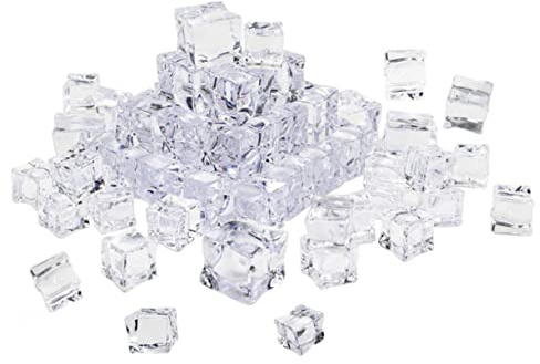 40 Stück 30mm Künstliche Eiswürfel aus Acryl, Klare Würfel für Deko | Realistische Glänzende Form, 2 Stück-packung, für Vasenfüller und Auslage in Party oder Küchenbereichen