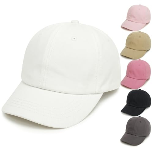 QIYIENDIAN Toddler Baseball Hat Baby Baseball Cap Cotton Kids Hats Boys Girls Infant Sun Baby Cap(White,6-24M)