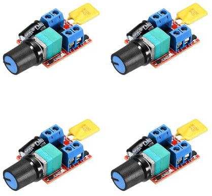 COVVY 4pcs Motor Drehzahlsteller Drehzahlregler 3V 6V 12V 24V 35V Mini-Gleichstrommotor PWM Drehzahlregler Schalter Einstellbarer Drehzahlregler Regulierungsschalter 5 A