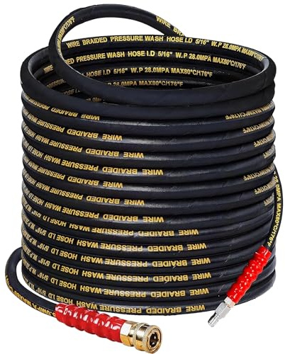 LIULO Tool 100 FT Pressure Washer Hose with 3/8 Quick Connect, 4000 PSI Kink Resistant High Tensile Wire Power Washer Hose