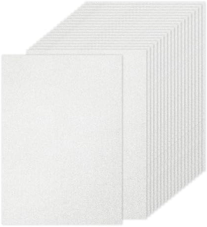 PATIKIL 40 Blatt Kartonpapier A4 250g - 21x29,7 cm - DIN Format DIY, Silber | Dickes Bastelkarton Basteln Hochzeit Karton Glitzer Papier Stanzen Deko Bastelpapier Bedruckbar zum