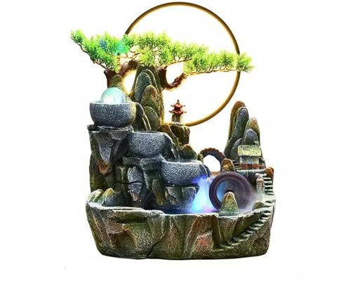 Feng Shui Fontana da Interno Decorazione dell'acqua circolante di alta montagna, acquario for pesci del soggiorno, decorazione spray for fontana for auto, paesaggio finto e stile nebbia Fontana Zen da