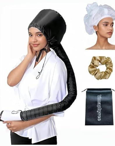 Hair Dryer Bonnet with Plopping Net,Hair Drying Bonnet for Blow Dryer,Portable Home Deep Conditioning Hair Care Hot Cap，Speed Up the Drying