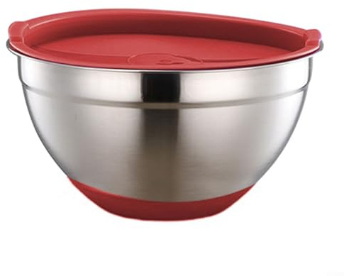 Lastdaytime Set di ciotole in acciaio inox da 20/30/26 cm, per cottura, ciotole con coperchio, per cucina, preparazione, cottura e servire cibi, ciotole in metallo per mescolare (30 cm)