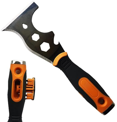 Raspador de limpieza, raspador de masilla - Raspador de papel tapiz de | acero inoxidable 16 en 1,Removedor de pintura multifuncional con mango ergonómico para tirar de clavos y raspar el piso