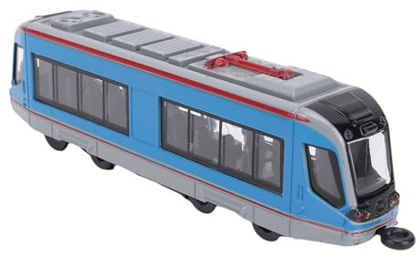 Spielzeugeisenbahn-Set, Auto-Set, Legierungs-Stadtzug mit zu öffnenden Türen, batteriebetrieben, doppelseitig, zurückziehbar, Lokomotivzug-Modell für und Mädchen (Blau)