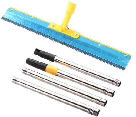 LOVIVER Escobilla de Goma para Pisos de epoxi, rastrillo dentado de Metal dentado para aplicar Revestimiento Pesado, Herramienta Manual de construcción,