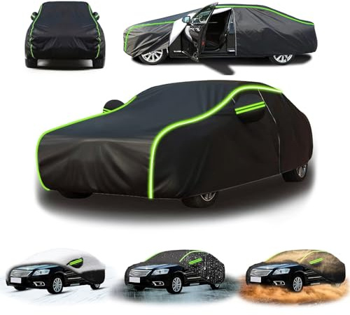 Autoplane Wasserdicht für Toyota Aygo X 2121，Vollgarage Auto Abdeckung Outdoor, Geeignet für alle Jahreszeiten Mit seitlichem Reißverschluss und fluoreszierendem Streifen