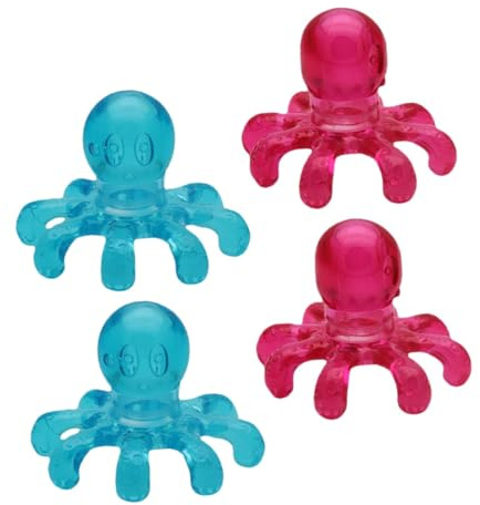 FONDOTIN 4 pièces Masseur de Tête Professionnel Plastique avec Poignée Antidérapante pour Massage Crânien Apaisant Démangeaisons et Stimulant Chevelu