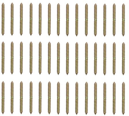 Gatuida 40 piezas Tornillos Doble Cabeza Zinc Galvanizado Tornillos Espiga Autorroscantes para Madera para Conexión de Muebles y Estructuras