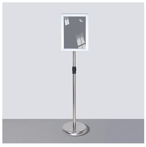 Justerbart affischställ Golvskylthållare Menydisplay Meddelandeställ för Bröllop/Företagsdisplay, Menyskyltställ för Vertikal och Horisontell Display (Silver, A4)