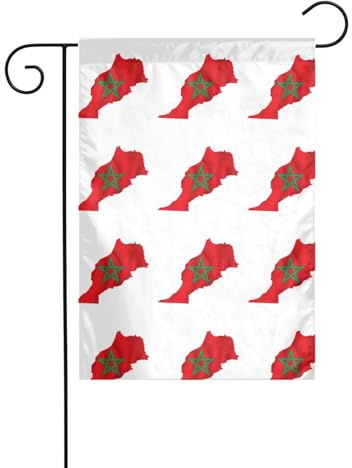 Marocco Bandiera Mappa Stampa Bandiera Esterna Banner Decorazioni 12x18 Pollici, Decorazioni Da Giardino Regali Per La Decorazione Della Casa Forniture Per Il Partito