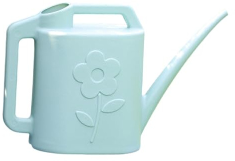CLSSLVVBN Annaffiatoio di grande capacità con texture satinata, manico ergonomico, 4 litri, per piante da interno e da giardino, leggero, bollitore per piante interno, Verde chiaro, 19.5x25 cm