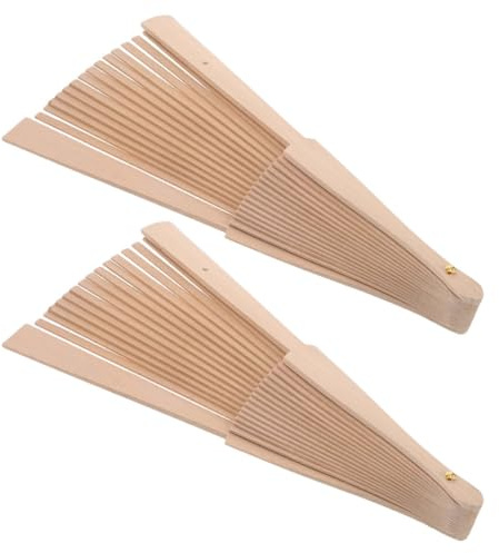 HOLIDYOYO Stecche per Ventagli 2 Pezzi in Legno Resistente da 23cm per Progetti di Ventilatori Fai da Te, Struttura Semplice e Stile Vintage per Appassionati di Crafting