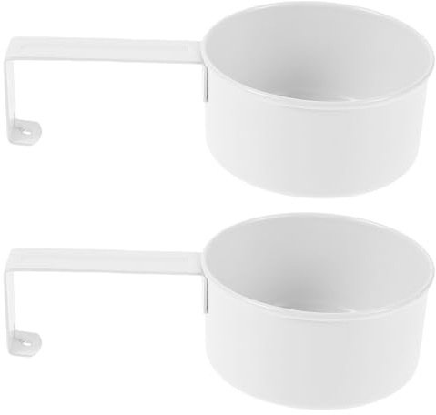 KICHOUSE Paletta Dosatrice per Detersivo in Polvere Bianca in Ferro 2 Pezzi con Design Salvaspazio da Appendere, per Bucato e Conservazione Cereali in Cucina