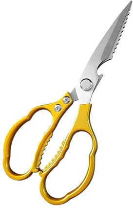 Küchenschere aus Edelstahl, Mehrzweck-Geflügel-Kochschere for Knochen, Fleisch, Huhn(Golden scissors)
